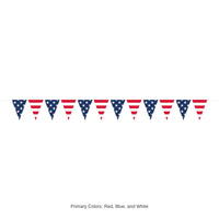 12/Case Bulk Patriotic Pennant Banner