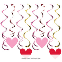 96/Case Bulk Val Hearts with Gold Split Dizzy Danglers