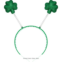 12/Case Bulk St. Patrick's Day Plastic Headbands w/ Glitter