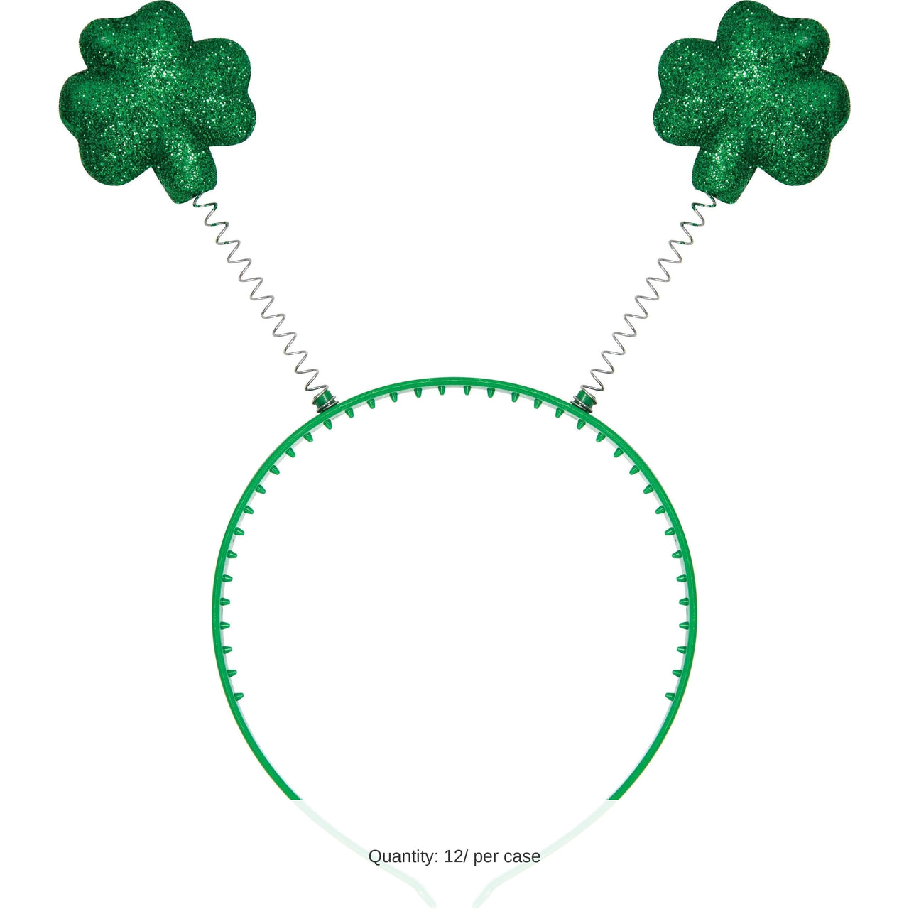 12/Case Bulk St. Patrick's Day Plastic Headbands w/ Glitter