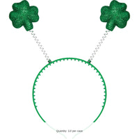 12/Case Bulk St. Patrick's Day Plastic Headbands w/ Glitter