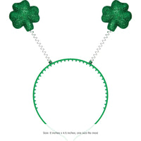12/Case Bulk St. Patrick's Day Plastic Headbands w/ Glitter