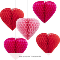 60/Case Bulk Valentine Hearts Hanging Cutouts w/ Honeycomb