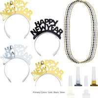 12 Kits per Case Black Silver Gold New Year Wearables Kit for 4