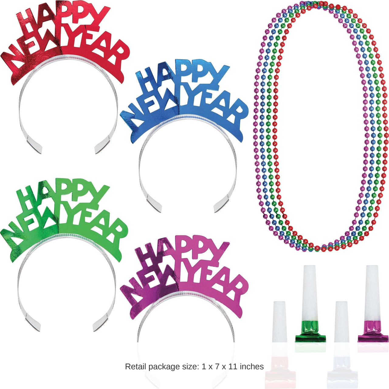 12 Kits per Case Assorted Colors New Year Wearables Kit for 4