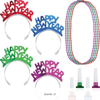 12 Kits per Case Assorted Colors New Year Wearables Kit for 4