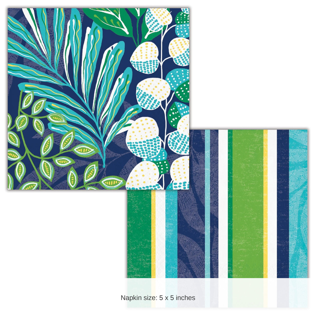 288/Case Bulk Peaceful Palms 24/Case Bulk 2ply Beverage Napkin
