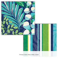 288/Case Bulk Peaceful Palms 24/Case Bulk 2ply Beverage Napkin