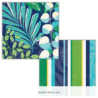 288/Case Bulk Peaceful Palms 24/Case Bulk 2ply Beverage Napkin