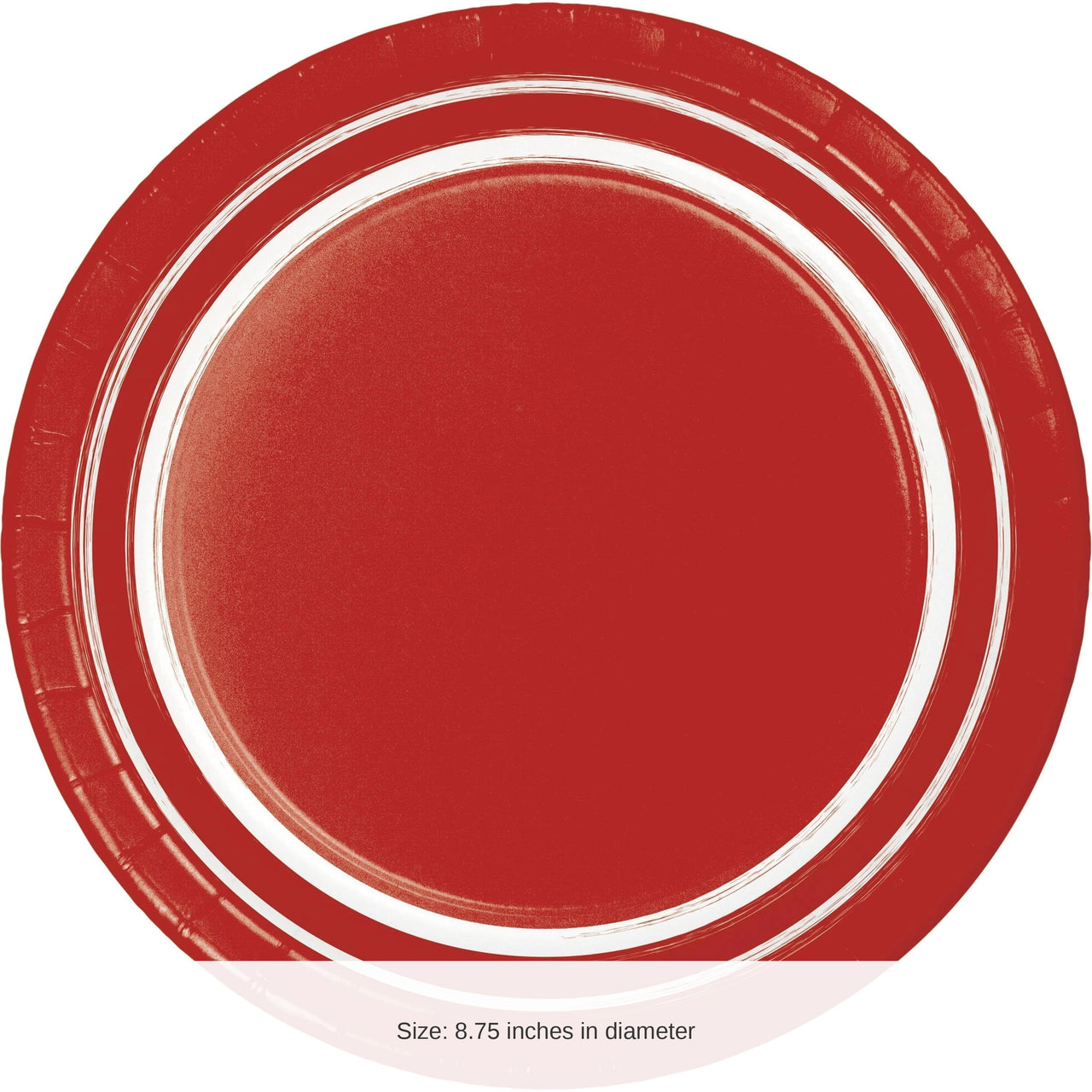 120/Case Bulk Classic Red 10/Case Bulk Sturdy Style 8.75 Inch Paper Dinner Plate