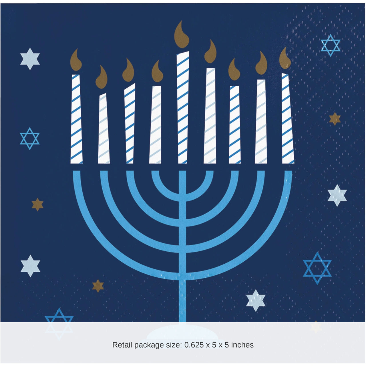 192/Case Bulk Hanukkah Celebration Beverage 2Ply Napkin