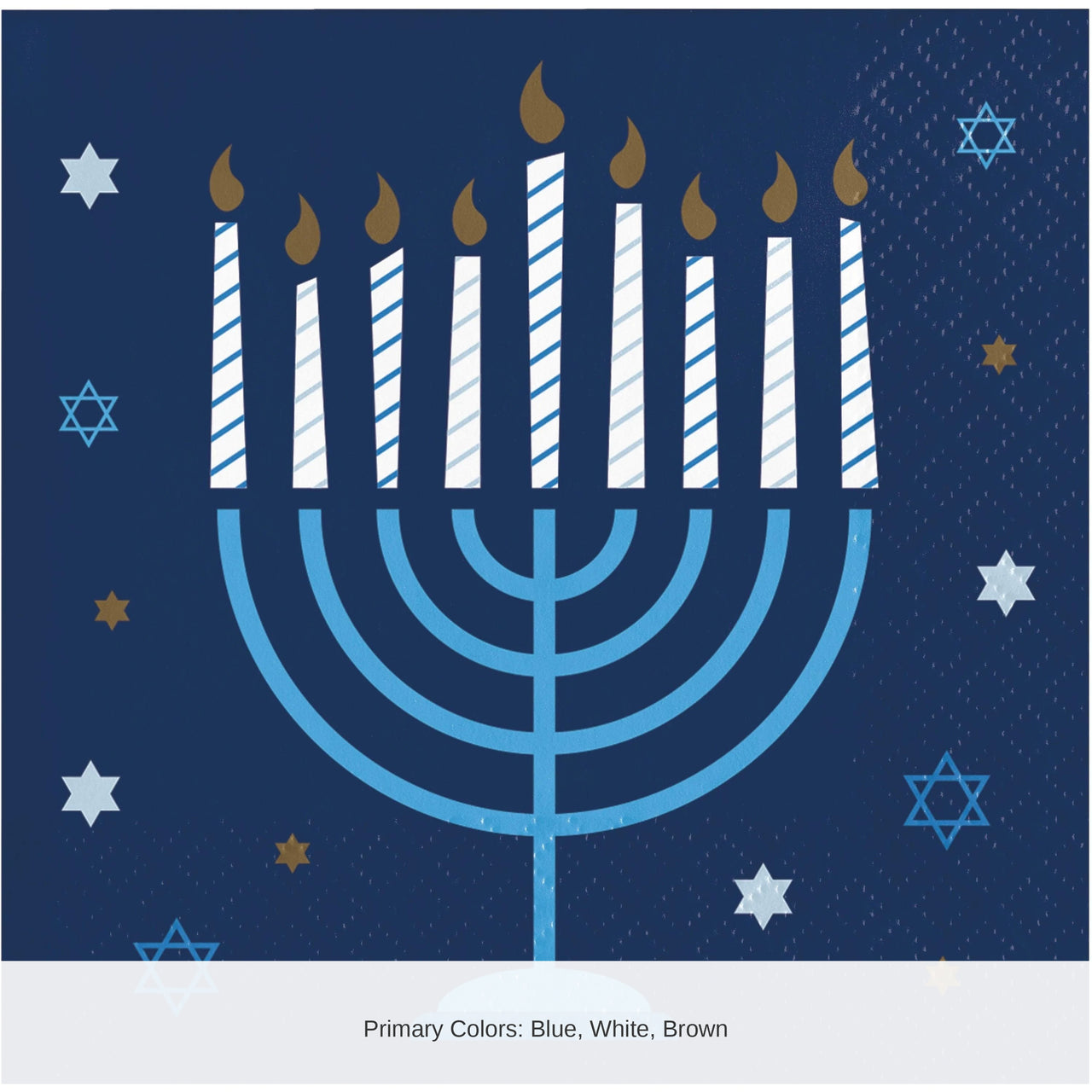 192/Case Bulk Hanukkah Celebration Beverage 2Ply Napkin
