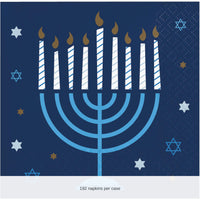 192/Case Bulk Hanukkah Celebration Beverage 2Ply Napkin
