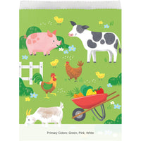 96/Case Bulk Farm Animals Paper Treat Bags, Large