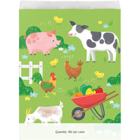 96/Case Bulk Farm Animals Paper Treat Bags, Large
