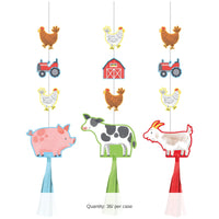 36/Case Bulk Farm Animals Hanging Cutouts w/ Tassels