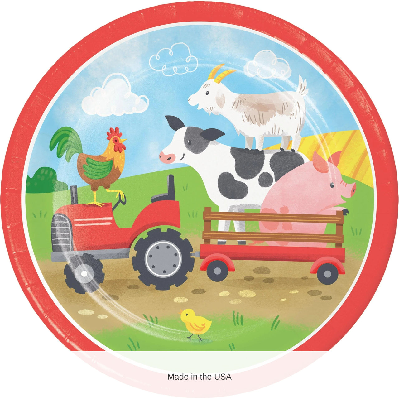 96/Case Bulk Farm Animals 6.75 Inch Dessert Plate