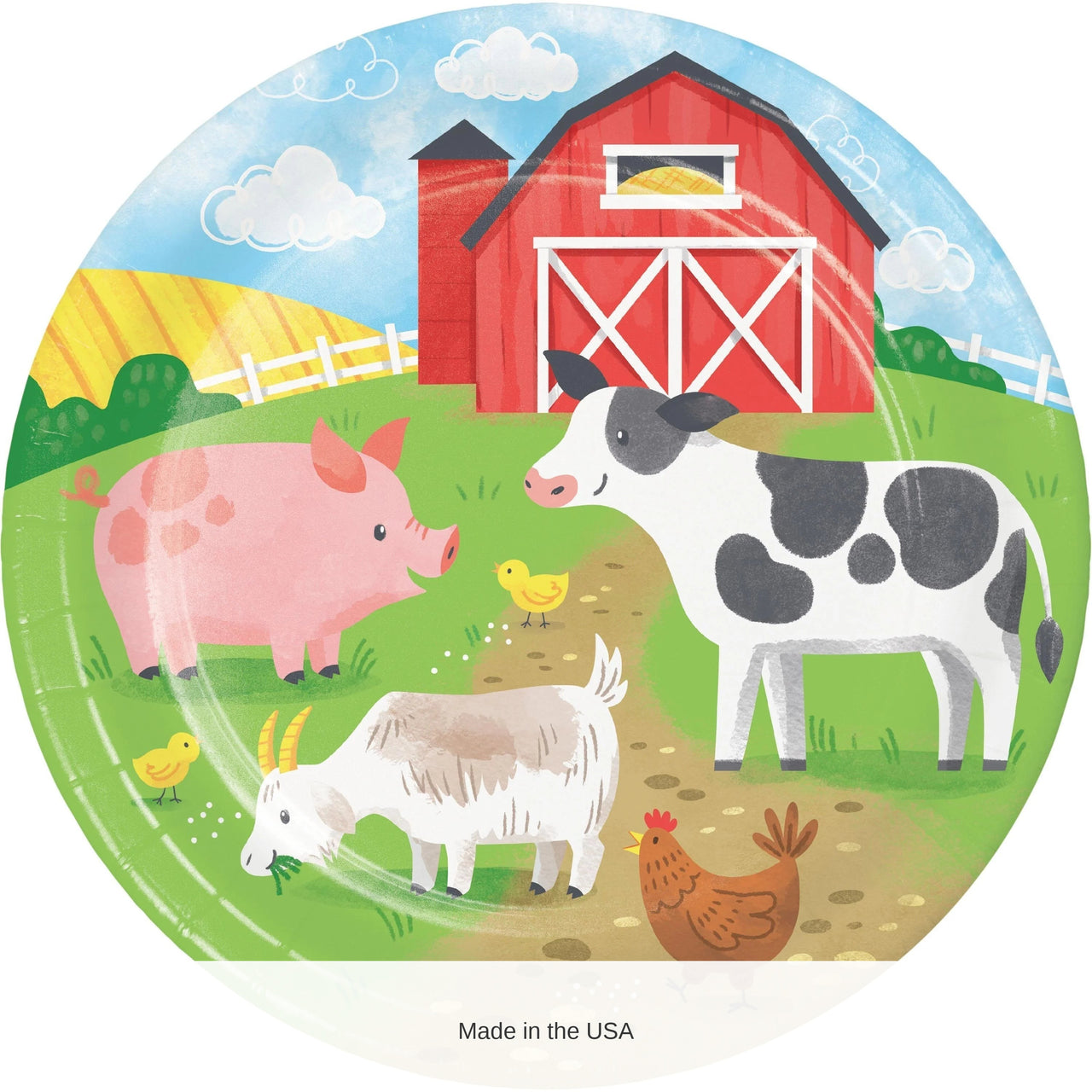 96/Case Bulk Farm Animals 8.75 Inch Dinner Plate