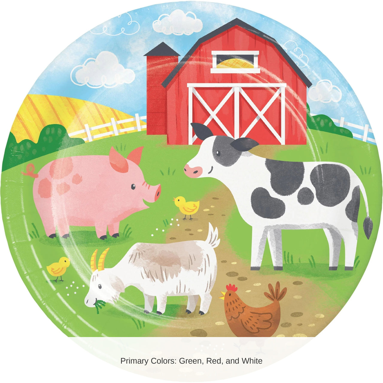 96/Case Bulk Farm Animals 8.75 Inch Dinner Plate