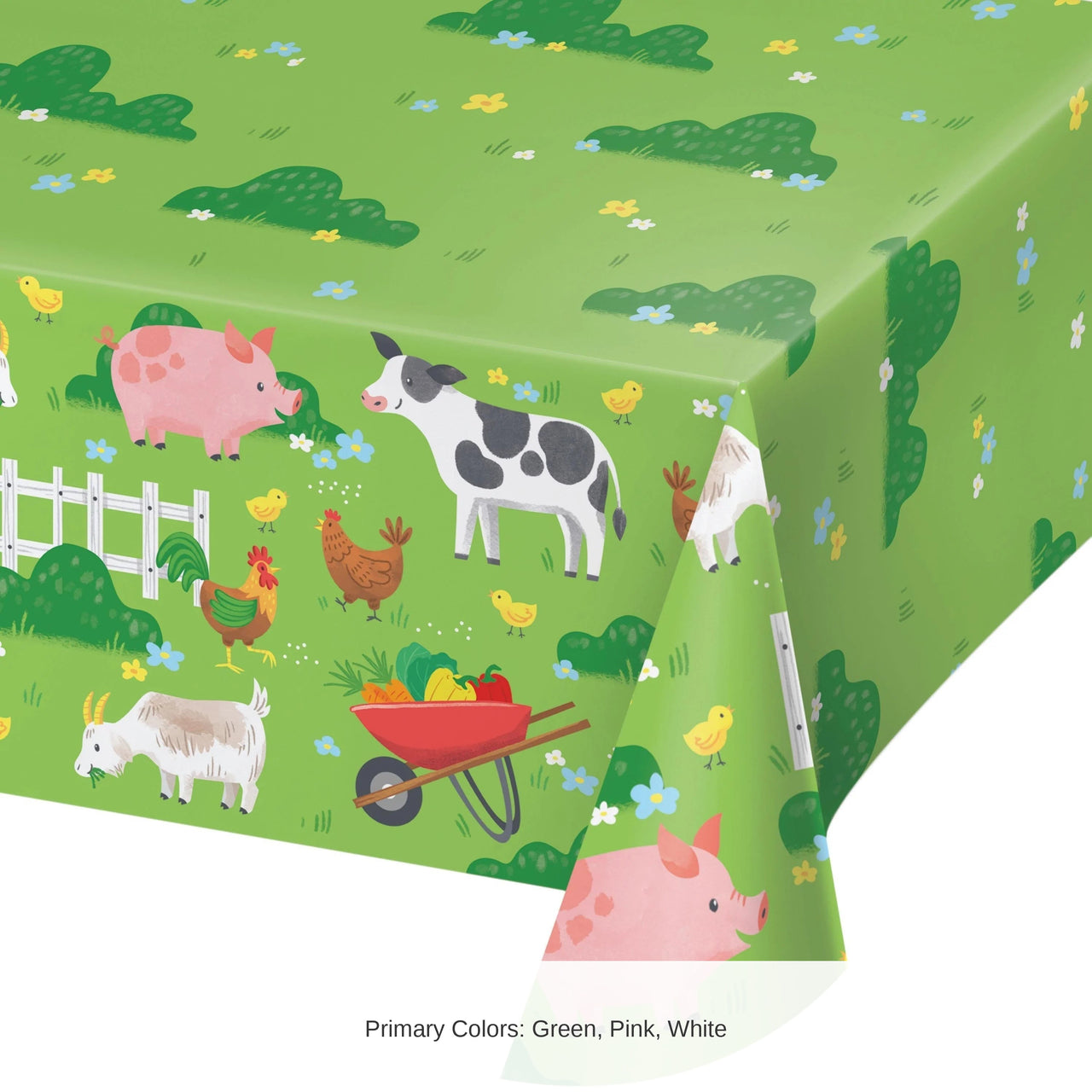 6/Case Bulk Farm Animals Tablecover, Paper 54"x102"