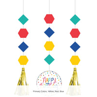 36/Case Bulk Birthday Confetti Hanging Cutouts w/ Tassels