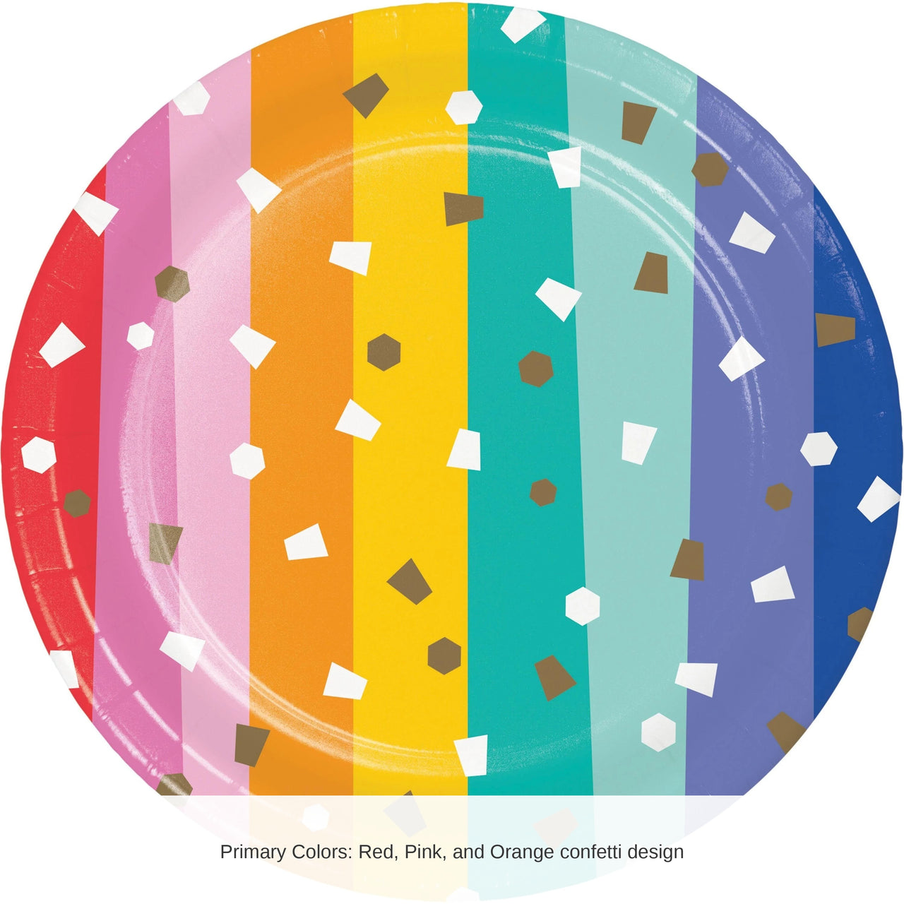 96/Case Bulk Birthday Confetti 6.75 Inch Dessert Plate