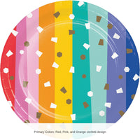 96/Case Bulk Birthday Confetti 6.75 Inch Dessert Plate