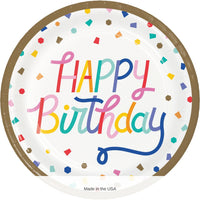 96/Case Bulk Birthday Confetti 8.75 Inch Dinner Plate