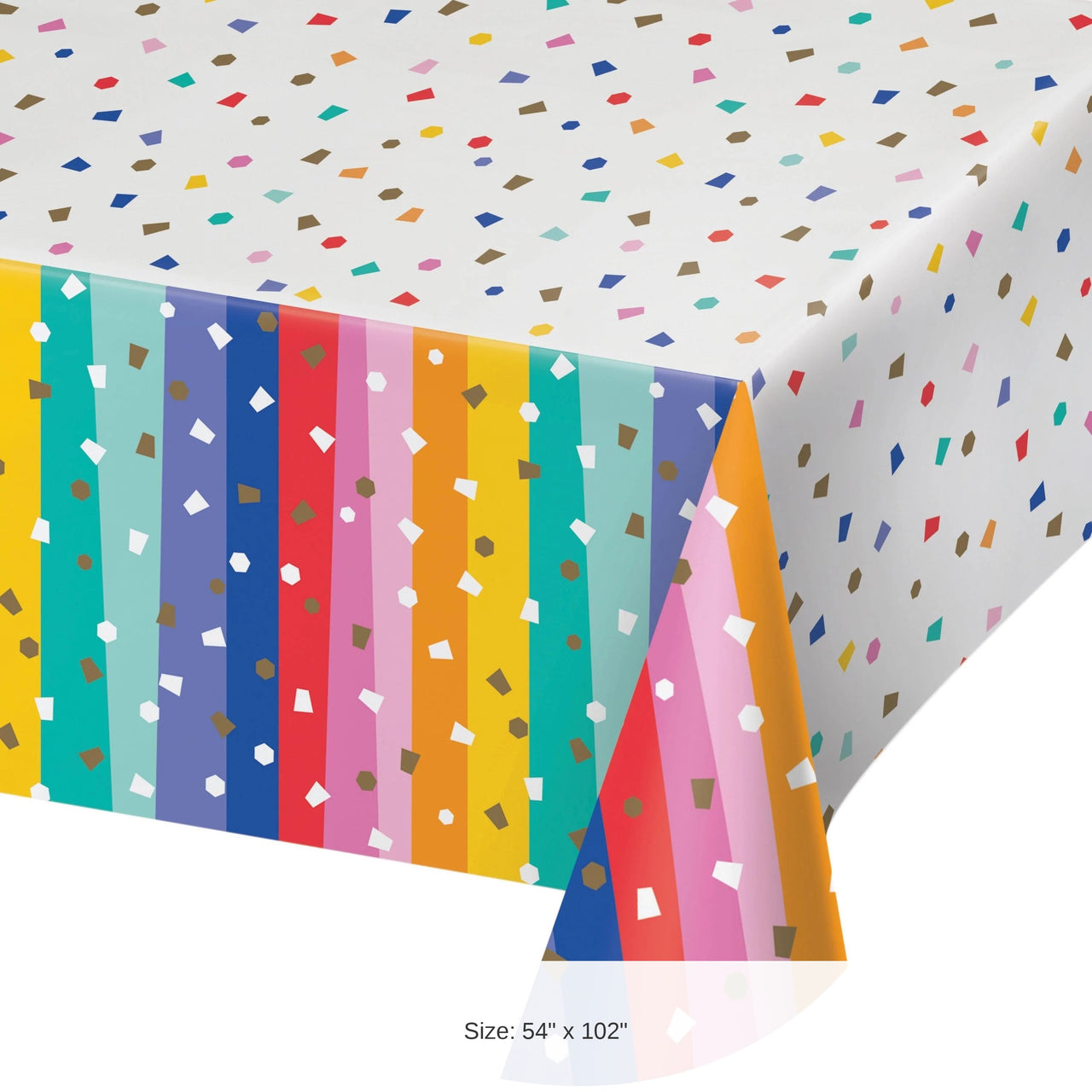 6/Case Bulk Birthday Confetti Tablecover, Paper 54"x102"