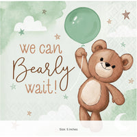 192/Case Bulk Teddy Bear Beverage 2Ply Napkin