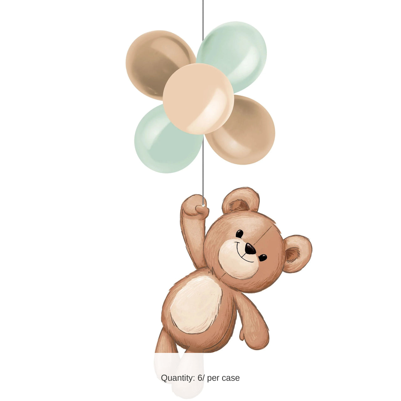 6/Case Bulk Teddy Bear Hanging Decor w/ Latex
