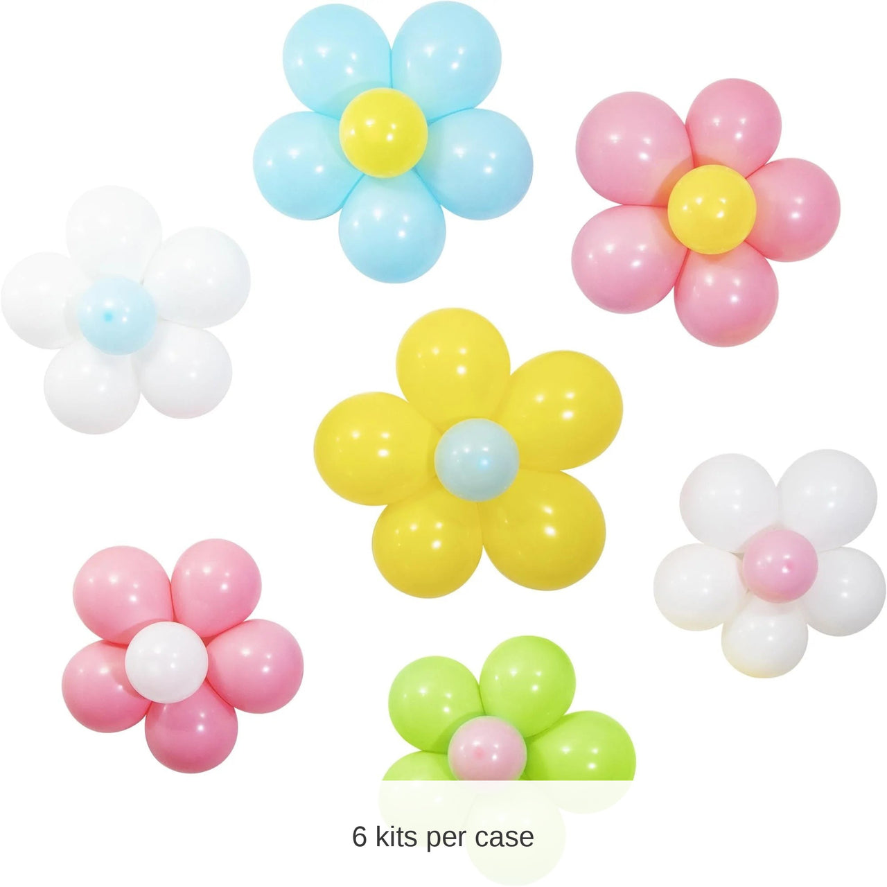 6 Kits/Case Bulk Flower Power Balloon Wall Decoration Kit