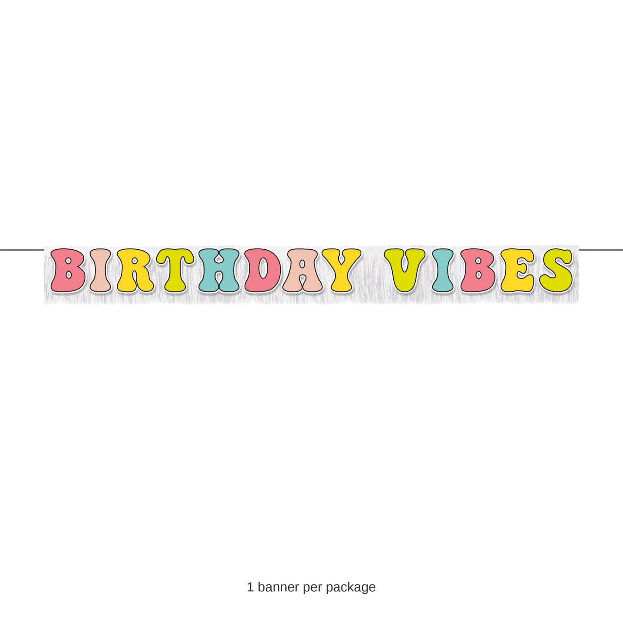 12/Case Bulk Flower Power Letter Banner w/ Fringe