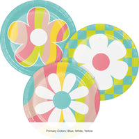 96/Case Bulk Flower Power 6.75 Inch Dessert Plate, Assorted Designs