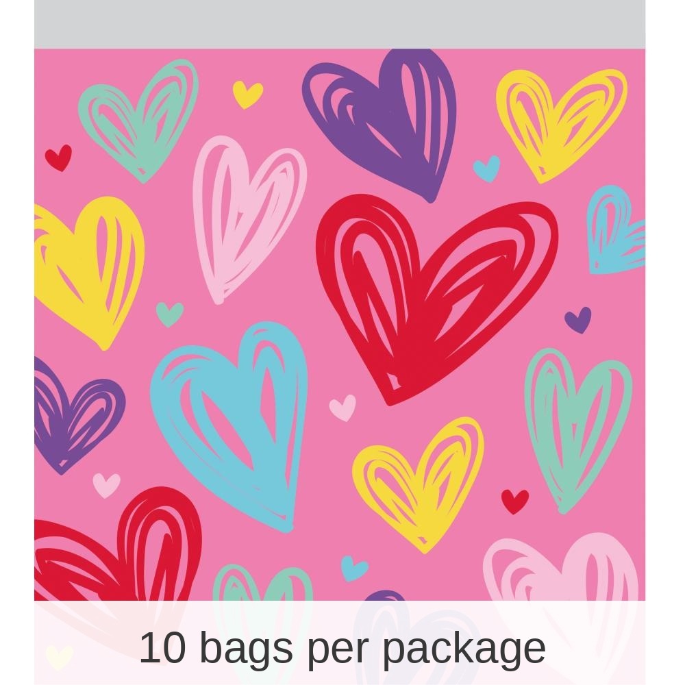 120/Case Bulk Multicolor Valentines Sandwich Bags w/ Zipper,