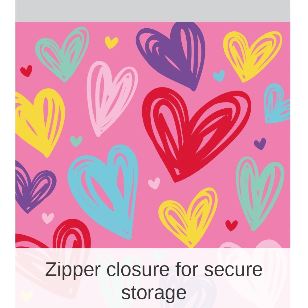 120/Case Bulk Multicolor Valentines Sandwich Bags w/ Zipper,