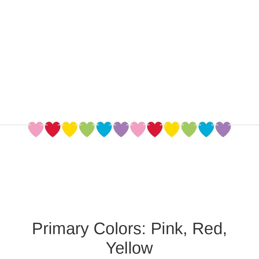 12/Case Bulk Valentine Hearts Banner with Twine