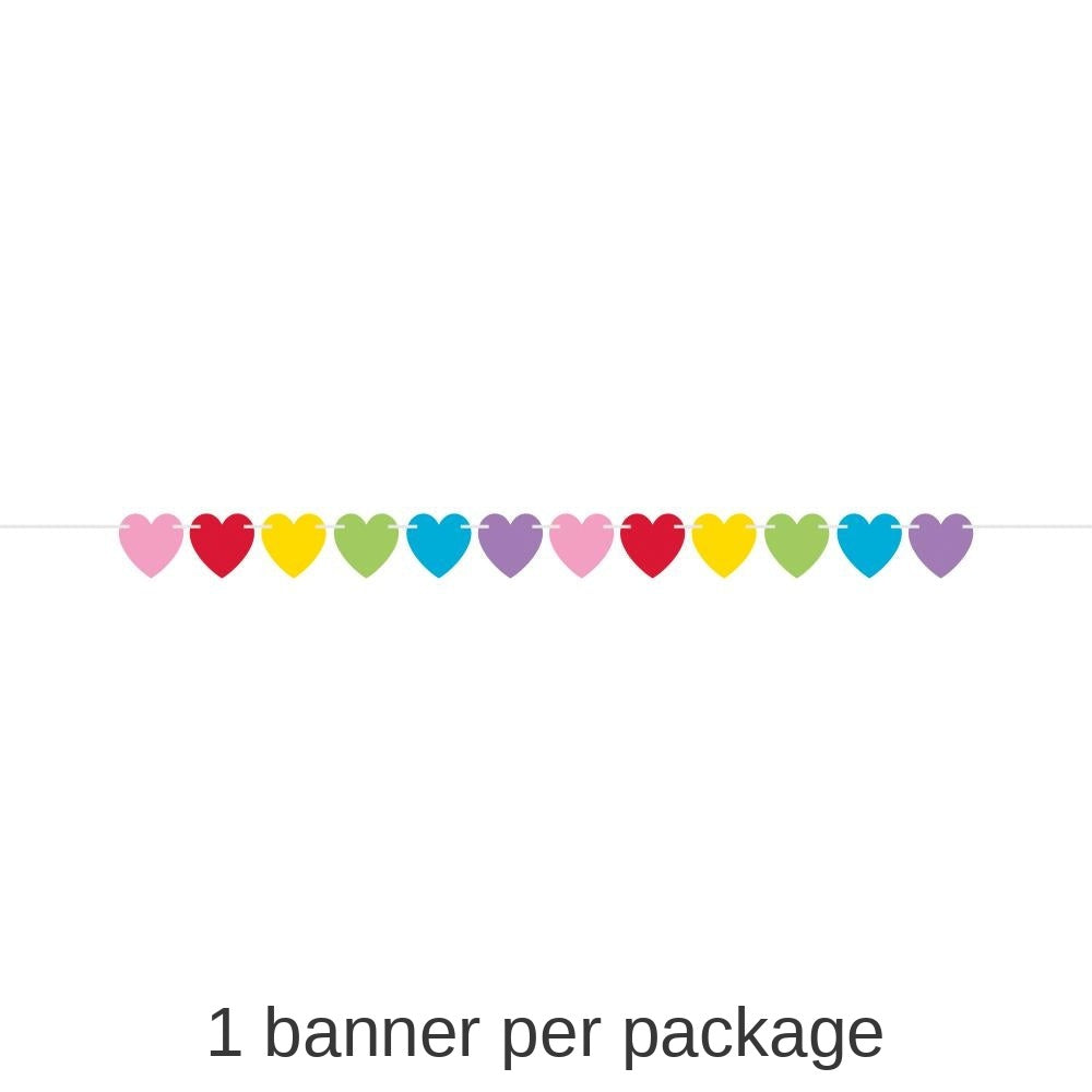 12/Case Bulk Valentine Hearts Banner with Twine