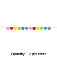 12/Case Bulk Valentine Hearts Banner with Twine
