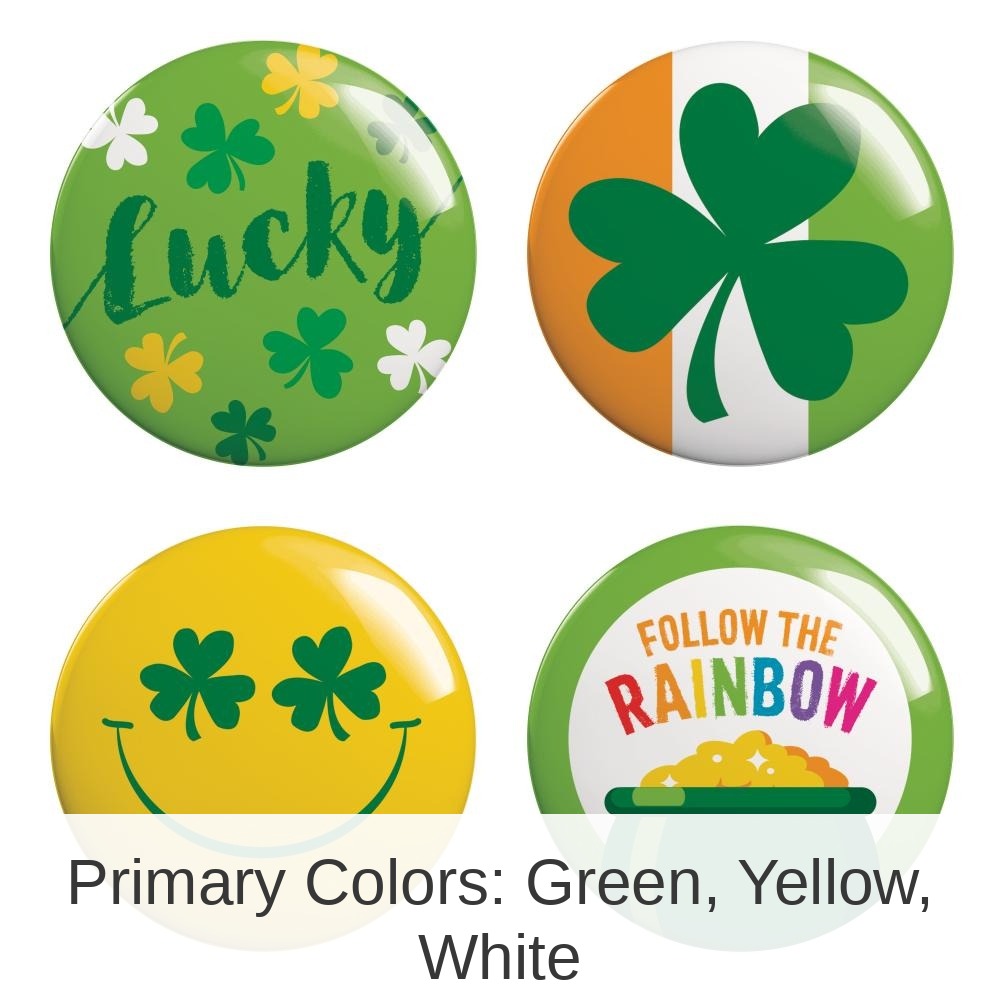 48/Case Bulk St Patricks Day Wearable Buttons