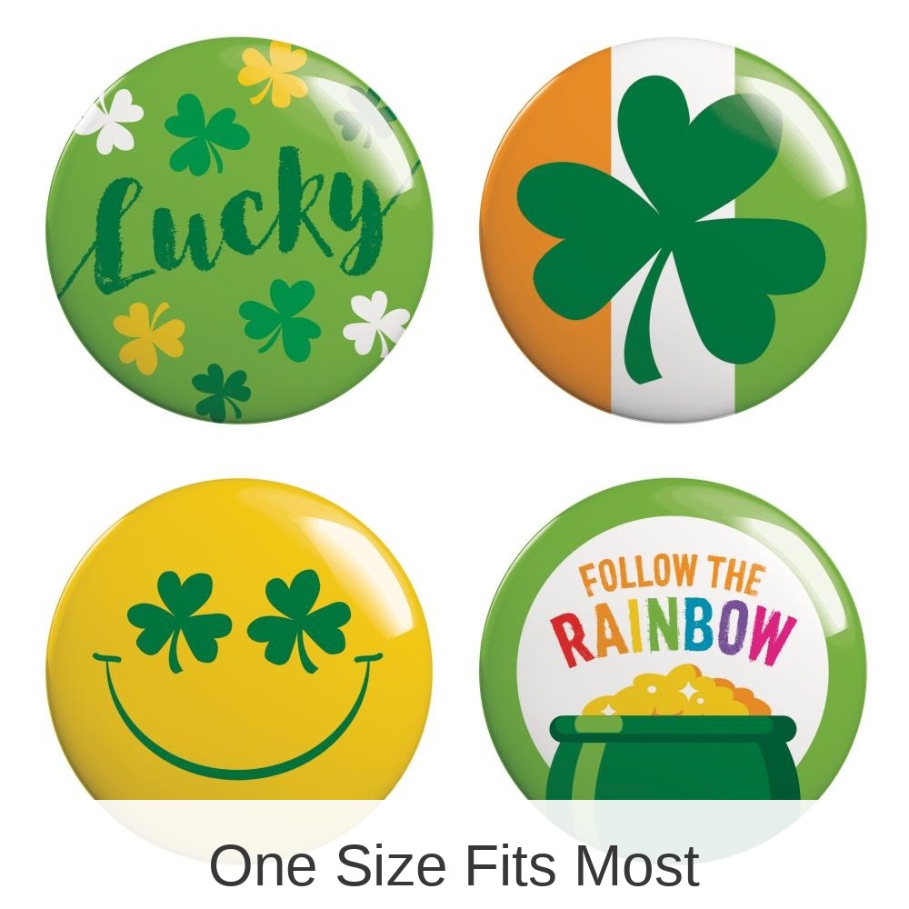 48/Case Bulk St Patricks Day Wearable Buttons