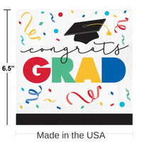 192/Case Bulk Grad Cap Toss 2 Ply Luncheon Napkin