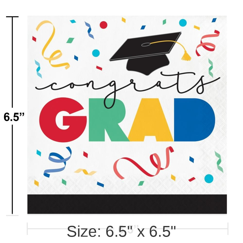 192/Case Bulk Grad Cap Toss 2 Ply Luncheon Napkin