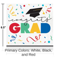 192/Case Bulk Grad Cap Toss 2 Ply Luncheon Napkin