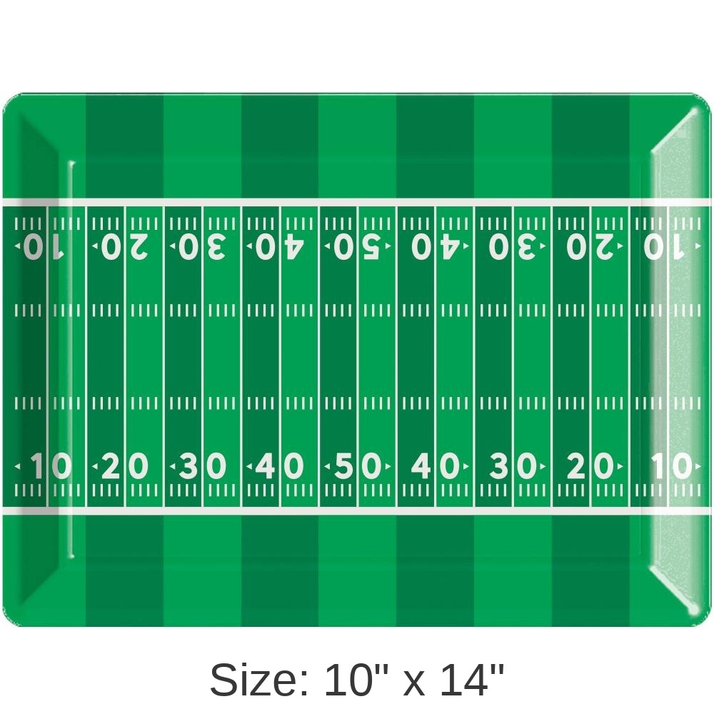 12/Case Bulk Tailgate Decor Plastic Tray, Football 10" x 14"