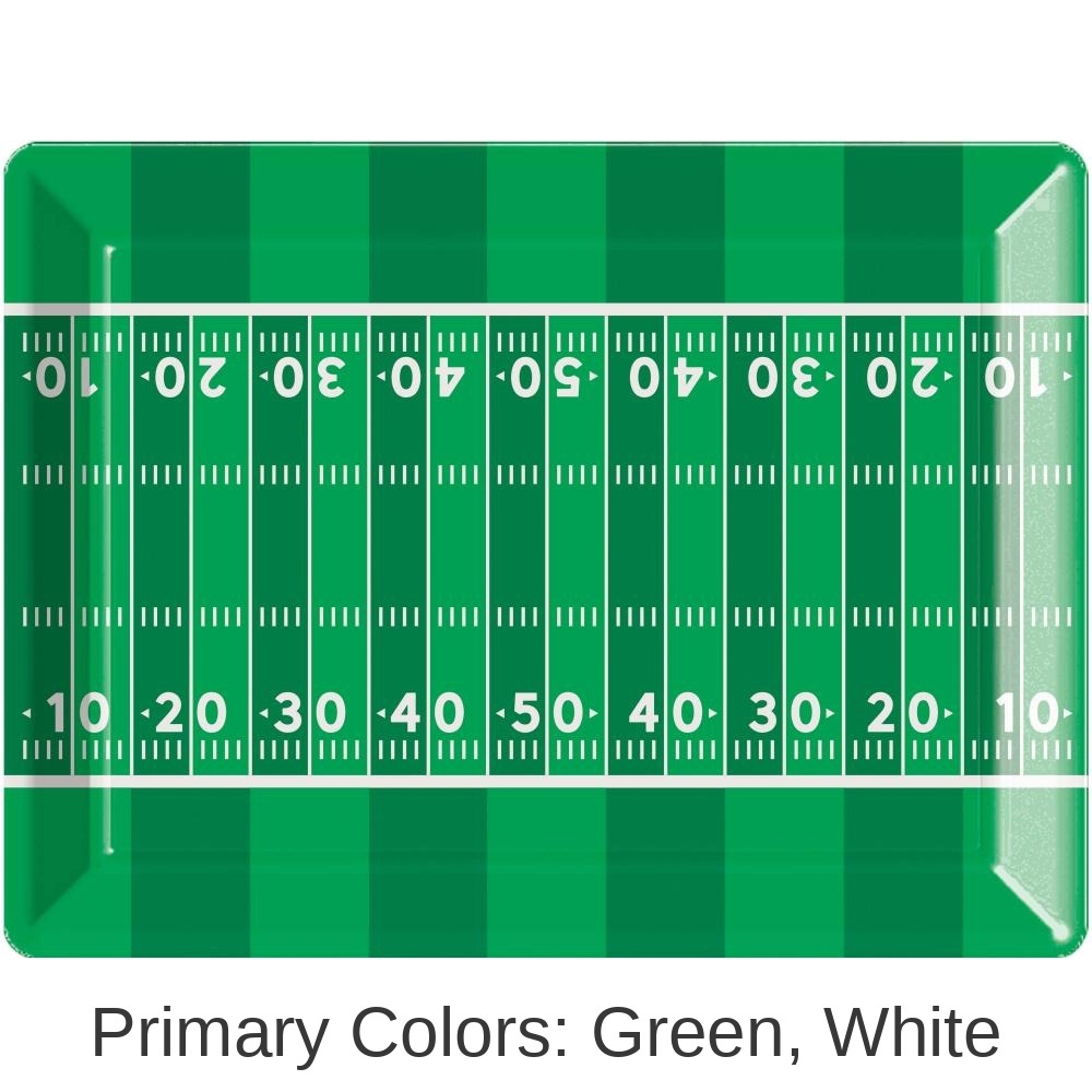 12/Case Bulk Tailgate Decor Plastic Tray, Football 10" x 14"