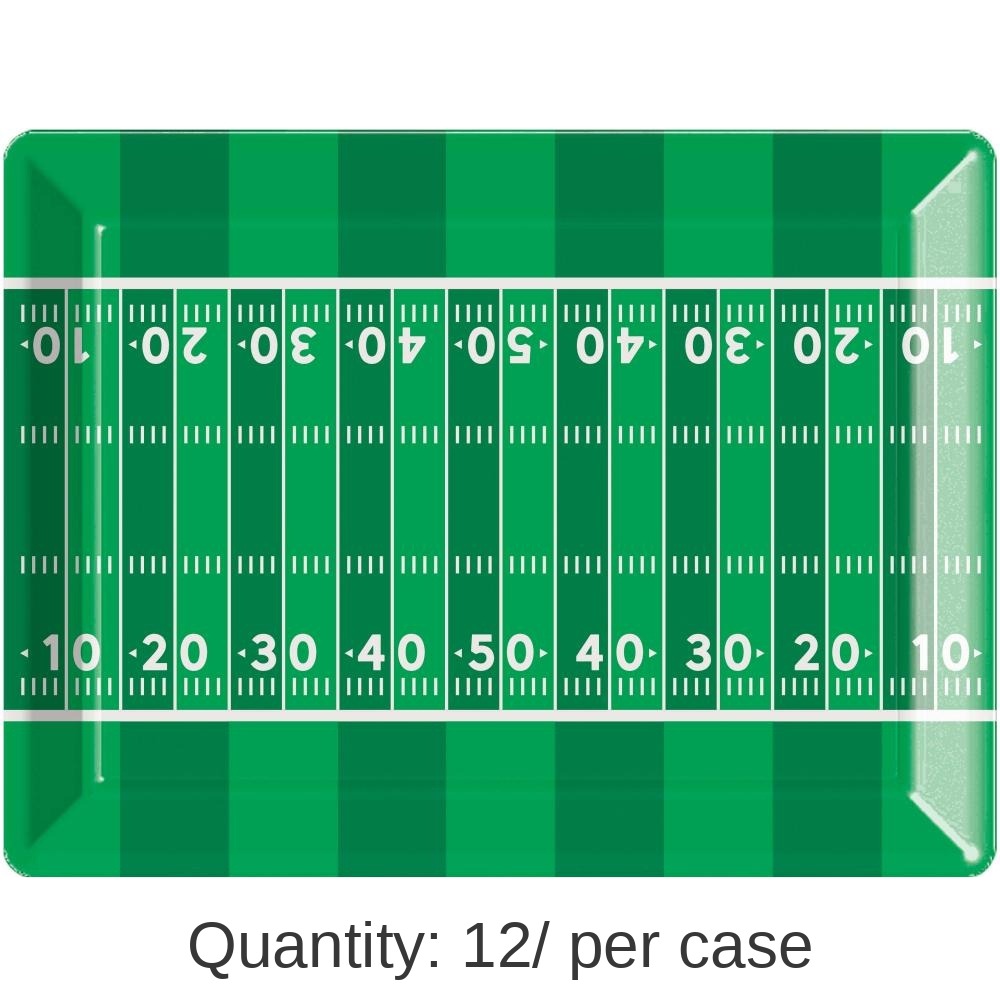 12/Case Bulk Tailgate Decor Plastic Tray, Football 10" x 14"