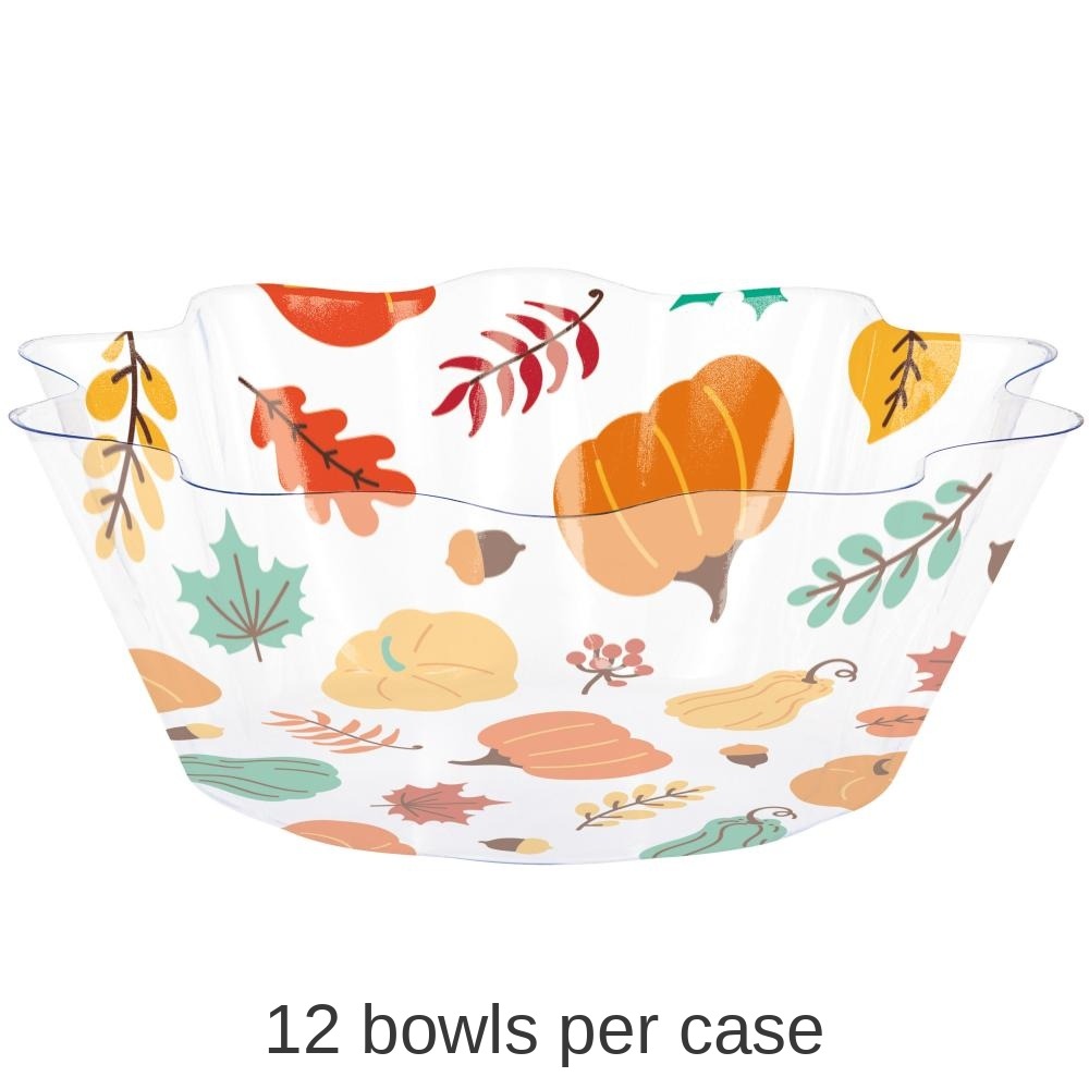 12/Case Bulk Thanksgiving Fluted Bowl 8"