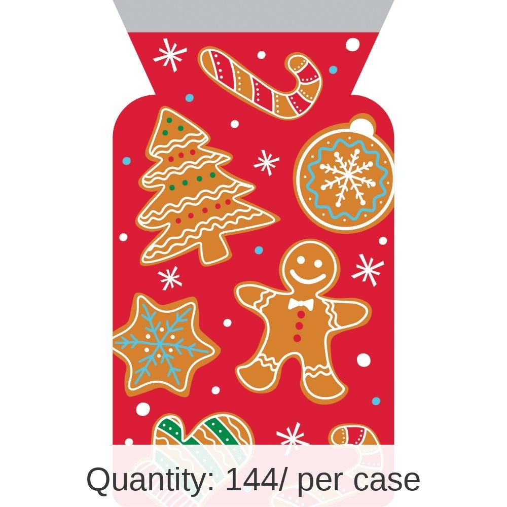 144/Case Bulk Gingerbread Cello Bag with Zipper