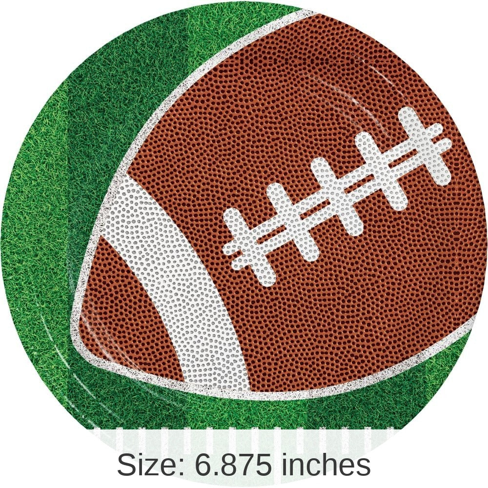 96/Case Bulk Tailgate Time Paper Dessert Plate